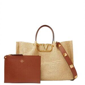 VALENTINO GARAVANI STRAW ROCKSTUD BAG NEW